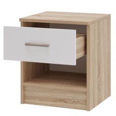 БЕАТРИС Тумба прикроватная (Дуб Сонома/Белый глянец) в Тавде - tavda.mebel24.online | фото 2