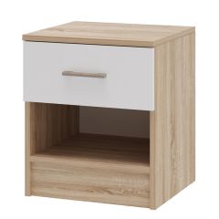 БЕАТРИС Тумба прикроватная (Дуб Сонома/Белый глянец) в Тавде - tavda.mebel24.online | фото