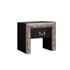 Тумба прикроватная Тиффани Premium черная/серебро (ТФТП-1(П) в Тавде - tavda.mebel24.online | фото