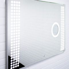 Зеркало Cosmo 100 alum (линза) с подсветкой Sansa (SCL1026Z) в Тавде - tavda.mebel24.online | фото 3
