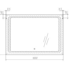 Зеркало Galaxy 100 alum с подсветкой Sansa (SG1008Z) в Тавде - tavda.mebel24.online | фото 7