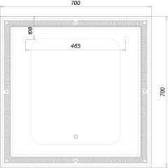 Зеркало Паликир 700х700 с подсветкой Домино (GL7051Z) в Тавде - tavda.mebel24.online | фото 6