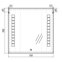 Зеркало Quadro 70 alum с подсветкой Sansa (SQ1016Z) в Тавде - tavda.mebel24.online | фото 6