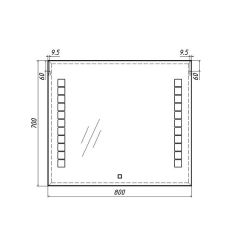 Зеркало Quadro 80 alum с подсветкой Sansa (SQ1017Z) в Тавде - tavda.mebel24.online | фото 7