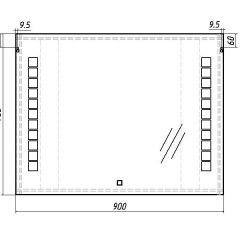 Зеркало Quadro 90 alum с подсветкой Sansa (SQ1018Z) в Тавде - tavda.mebel24.online | фото 7