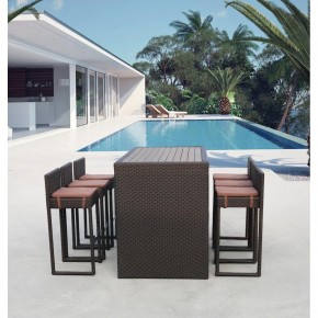 Барный комплект плетеной мебели T390AD/Y390A-W63_6Pcs Brown в Тавде - tavda.mebel24.online | фото 1