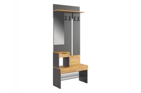БАСКО Прихожая К10 (графит) в Тавде - tavda.mebel24.online | фото 2