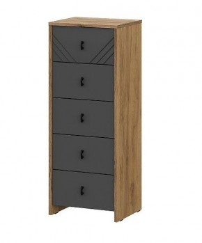БАЙКАЛ Комод (5 ящиков) Графит/Дуб золотой в Тавде - tavda.mebel24.online | фото