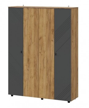 БАЙКАЛ Шкаф четырехстворчатый (Графит/Дуб золотой) в Тавде - tavda.mebel24.online | фото 1