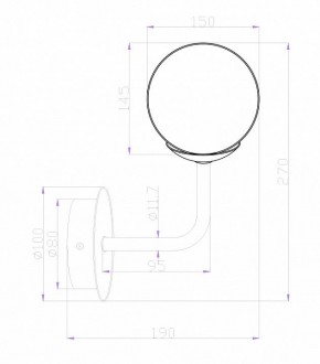 Бра Maytoni Erich MOD221-WL-01-G в Тавде - tavda.mebel24.online | фото 2