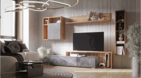 ДАЛЛАС Гостиная (модульная) цемент темный в Тавде - tavda.mebel24.online | фото 1