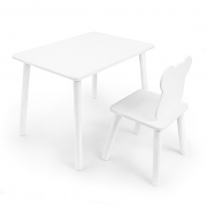 Детский комплект стол и стул «Мишка» Rolti Baby (белый/белый, массив березы/мдф) в Тавде - tavda.mebel24.online | фото