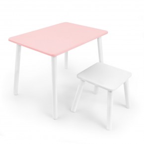 Детский комплект стол и табурет Rolti Baby (розовая столешница/белое сиденье/белые ножки) в Тавде - tavda.mebel24.online | фото