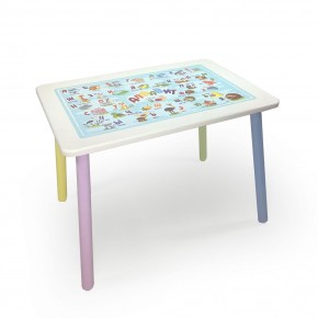 Детский стол с накладкой Алфавит (Белый/Цветной) в Тавде - tavda.mebel24.online | фото