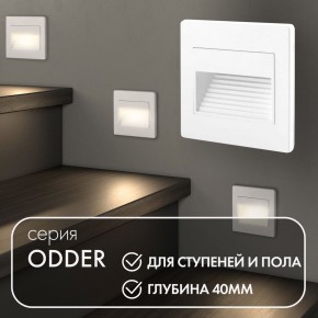 DK3050-WH Светильник встраиваемый в стену, IP 20, LED 3000, 1 Вт, белый, пластик в Тавде - tavda.mebel24.online | фото 5