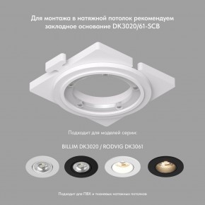 DK3061-WH Встраиваемый светильник, IP 20, 10 Вт, GU5.3, LED, белый/белый, пластик в Тавде - tavda.mebel24.online | фото 2