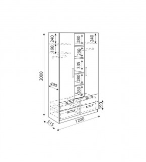 Дуглас (подростковая) М02 Шкаф трехсекционный в Тавде - tavda.mebel24.online | фото 3