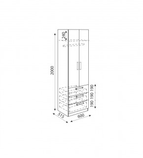 Дуглас (подростковая) М04 Шкаф с ящиками в Тавде - tavda.mebel24.online | фото 3