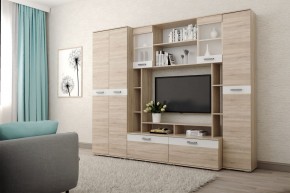 Гостиная Белла (Дуб Сонома/Белый глянец) в Тавде - tavda.mebel24.online | фото
