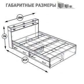 Камелия Кровать с ящиками 1800, цвет венге/дуб лоредо, ШхГхВ 183,5х217х78,2 см., сп.м. 1800х2000 мм., без матраса, основание есть в Тавде - tavda.mebel24.online | фото 6