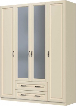 КАНТРИ Шкаф ШР-4 с 2 зерк. (слоновая кость) ЛАК в Тавде - tavda.mebel24.online | фото
