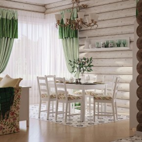 Комлект Вествик обеденный стол и четыре стула, массив сосны, цвет белый в Тавде - tavda.mebel24.online | фото