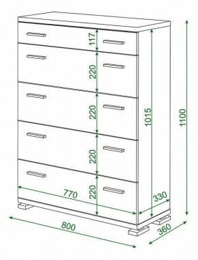 Комод Домино КМ-1 в Тавде - tavda.mebel24.online | фото 3