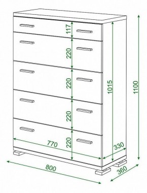 Комод Домино КМ-1 в Тавде - tavda.mebel24.online | фото 2