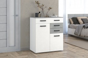 Комод Ева (Белый текстурный/Бетонный камень) в Тавде - tavda.mebel24.online | фото