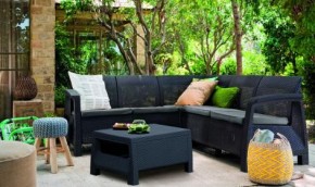 Комплект мебели угловой Корфу Релакс Сет (CORFU II RELAX SET) графит в Тавде - tavda.mebel24.online | фото 3