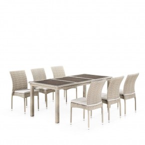 Комплект плетеной мебели T365/Y380C-W85 Latte (6+1) + подушки в Тавде - tavda.mebel24.online | фото 1