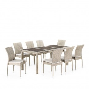 Комплект плетеной мебели T365/Y380C-W85 Latte (8+1) + подушки в Тавде - tavda.mebel24.online | фото 1