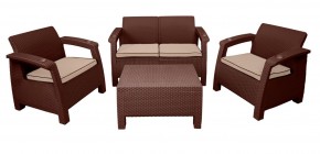Комплект уличной мебели Yalta Premium Terrace Set (Ялта) шоколадый (+подушки под спину) в Тавде - tavda.mebel24.online | фото
