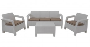 Комплект уличной мебели Yalta Premium Terrace Triple Set (Ялта) белый (+подушки под спину) в Тавде - tavda.mebel24.online | фото 1
