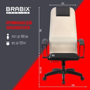 Кресло BRABIX PREMIUM "Ultimate EX-800" пластик, плотная двойная сетка Х2, черное/бежевое, 532916 в Тавде - tavda.mebel24.online | фото 6