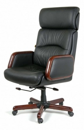 Кресло для руководителя Chairman 417 черный/орех темный, черный в Тавде - tavda.mebel24.online | фото