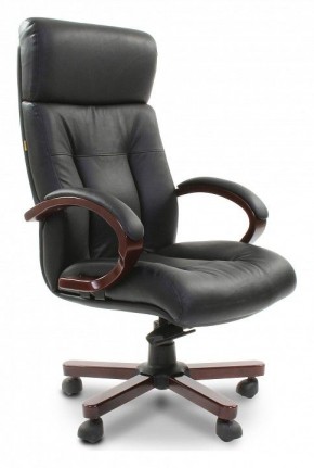 Кресло для руководителя Chairman 421 черный/орех темный, черный в Тавде - tavda.mebel24.online | фото