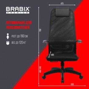 Кресло офисное BRABIX PREMIUM "Ultimate EX-801" пластик, плотная двойная сетка Х2, черное, 532922 в Тавде - tavda.mebel24.online | фото 5