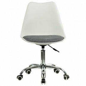 Кресло стул BRABIX "Eames MG-310 CH", хром, пластик белый, ткань серая, 532924 в Тавде - tavda.mebel24.online | фото 1