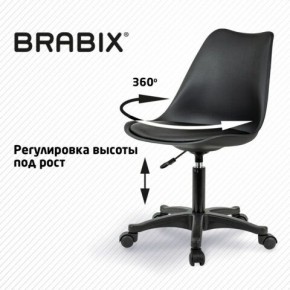 Кресло стул BRABIX "Eames MG-310 PL", пластик черный, экокожа черная, 532927 в Тавде - tavda.mebel24.online | фото 3