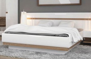 Кровать 140/TYP 91-01 с подъемником, LINATE ,цвет белый/сонома трюфель в Тавде - tavda.mebel24.online | фото