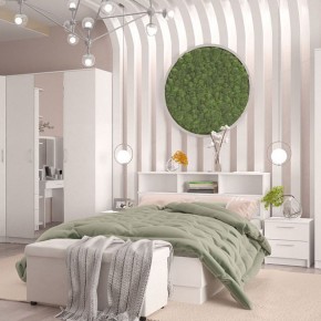 Кровать 1400 Париж с настилом (Белый тиснение) в Тавде - tavda.mebel24.online | фото 3