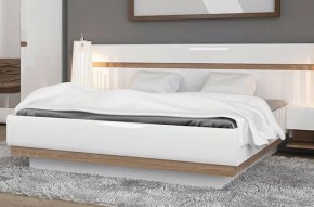 Кровать 160/TYP 94-01 с подъемником, LINATE ,цвет белый/сонома трюфель в Тавде - tavda.mebel24.online | фото 5