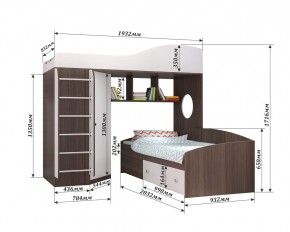 Кровать-чердак Кадет 2 с металлической лестницей в Тавде - tavda.mebel24.online | фото 2