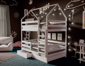 Кровать-домик двухъярусная 80*160 Белый в Тавде - tavda.mebel24.online | фото