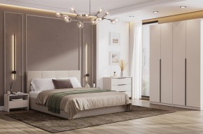 Кровать двойная №4 с основанием (Бежевый) в Тавде - tavda.mebel24.online | фото 3