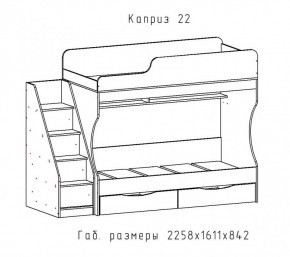 КАПРИЗ-22 Кровать двухъярусная 800 настил ЛДСП в Тавде - tavda.mebel24.online | фото 2