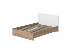 Кровать Эконом 1400 (Дуб крафт золотой/Белый текстурный) в Тавде - tavda.mebel24.online | фото 1