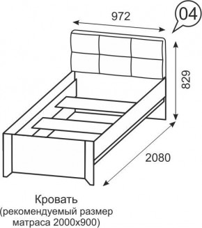 Кровать одинарная 900 Твист 04 в Тавде - tavda.mebel24.online | фото 2