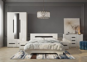 Кровать Вега 1,4 + основание (Крафт белый - Венге) в Тавде - tavda.mebel24.online | фото 3